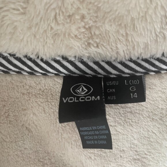 Volcom Jacket Womens Phuzzy  Fleece Zip Up Bone, L Sample Sale - Picture 2 of 3